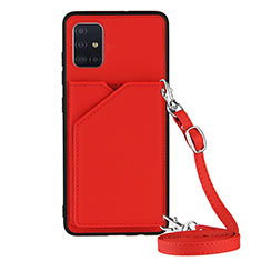 Custodia Lusso Pelle Cover Y02B per Samsung Galaxy A71 5G Rosso