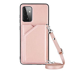 Custodia Lusso Pelle Cover Y02B per Samsung Galaxy A72 5G Oro Rosa