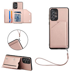 Custodia Lusso Pelle Cover Y02B per Samsung Galaxy A73 5G Oro Rosa