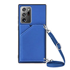 Custodia Lusso Pelle Cover Y02B per Samsung Galaxy Note 20 Ultra 5G Blu