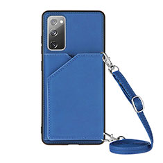 Custodia Lusso Pelle Cover Y02B per Samsung Galaxy S20 FE (2022) 5G Blu