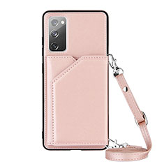 Custodia Lusso Pelle Cover Y02B per Samsung Galaxy S20 FE (2022) 5G Oro Rosa