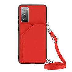 Custodia Lusso Pelle Cover Y02B per Samsung Galaxy S20 FE (2022) 5G Rosso