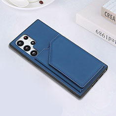 Custodia Lusso Pelle Cover Y02B per Samsung Galaxy S24 Ultra 5G Blu