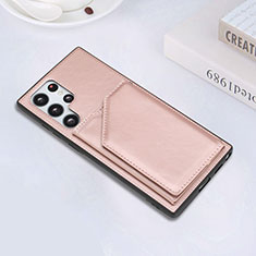 Custodia Lusso Pelle Cover Y02B per Samsung Galaxy S24 Ultra 5G Oro Rosa