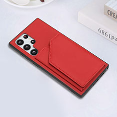 Custodia Lusso Pelle Cover Y02B per Samsung Galaxy S24 Ultra 5G Rosso