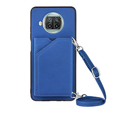 Custodia Lusso Pelle Cover Y02B per Xiaomi Mi 10i 5G Blu