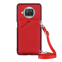 Custodia Lusso Pelle Cover Y02B per Xiaomi Mi 10i 5G Rosso