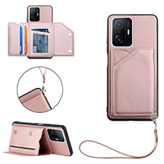 Custodia Lusso Pelle Cover Y02B per Xiaomi Mi 11T 5G Oro Rosa