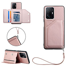 Custodia Lusso Pelle Cover Y02B per Xiaomi Mi 11T Pro 5G Oro Rosa