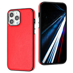 Custodia Lusso Pelle Cover Y03B per Apple iPhone 13 Pro Rosso