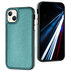 Custodia Lusso Pelle Cover Y03B per Apple iPhone 13 Verde