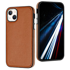 Custodia Lusso Pelle Cover Y03B per Apple iPhone 15 Marrone