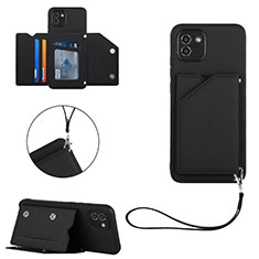 Custodia Lusso Pelle Cover Y03B per Samsung Galaxy A03 Nero