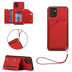 Custodia Lusso Pelle Cover Y03B per Samsung Galaxy A03 Rosso