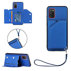 Custodia Lusso Pelle Cover Y03B per Samsung Galaxy A03s Blu