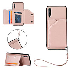 Custodia Lusso Pelle Cover Y03B per Samsung Galaxy A30S Oro Rosa