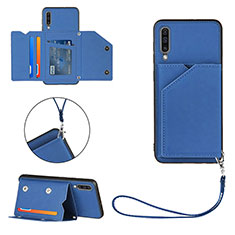 Custodia Lusso Pelle Cover Y03B per Samsung Galaxy A50 Blu