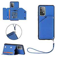 Custodia Lusso Pelle Cover Y03B per Samsung Galaxy A52 4G Blu