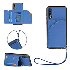 Custodia Lusso Pelle Cover Y03B per Samsung Galaxy A70S Blu