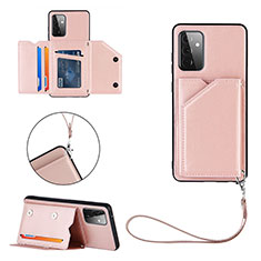 Custodia Lusso Pelle Cover Y03B per Samsung Galaxy A72 4G Oro Rosa