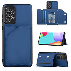 Custodia Lusso Pelle Cover Y03B per Samsung Galaxy A73 5G Blu