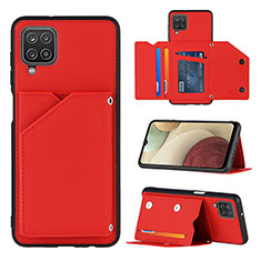 Custodia Lusso Pelle Cover Y03B per Samsung Galaxy F12 Rosso