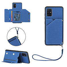 Custodia Lusso Pelle Cover Y03B per Samsung Galaxy M40S Blu