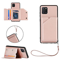Custodia Lusso Pelle Cover Y03B per Samsung Galaxy M60s Oro Rosa