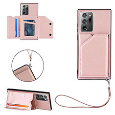 Custodia Lusso Pelle Cover Y03B per Samsung Galaxy Note 20 Ultra 5G Oro Rosa