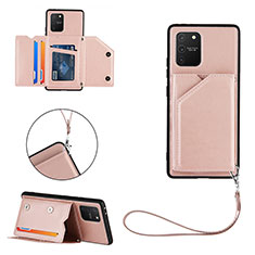 Custodia Lusso Pelle Cover Y03B per Samsung Galaxy S10 Lite Oro Rosa