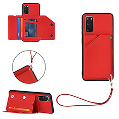 Custodia Lusso Pelle Cover Y03B per Samsung Galaxy S20 5G Rosso