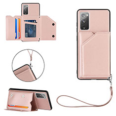 Custodia Lusso Pelle Cover Y03B per Samsung Galaxy S20 FE 4G Oro Rosa