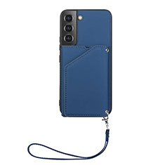 Custodia Lusso Pelle Cover Y03B per Samsung Galaxy S21 Plus 5G Blu