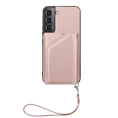 Custodia Lusso Pelle Cover Y03B per Samsung Galaxy S21 Plus 5G Oro Rosa