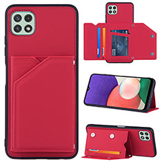 Custodia Lusso Pelle Cover Y04B per Samsung Galaxy A22 5G Rosso