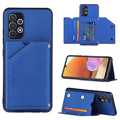 Custodia Lusso Pelle Cover Y04B per Samsung Galaxy A32 4G Blu