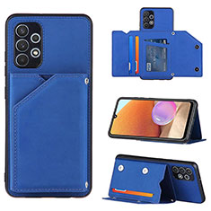 Custodia Lusso Pelle Cover Y04B per Samsung Galaxy A32 5G Blu