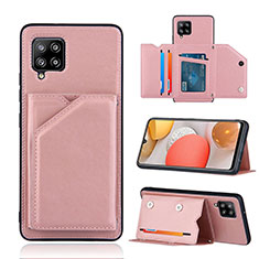 Custodia Lusso Pelle Cover Y04B per Samsung Galaxy A42 5G Oro Rosa