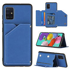 Custodia Lusso Pelle Cover Y04B per Samsung Galaxy A51 5G Blu