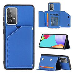 Custodia Lusso Pelle Cover Y04B per Samsung Galaxy A52 5G Blu