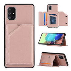 Custodia Lusso Pelle Cover Y04B per Samsung Galaxy A71 4G A715 Oro Rosa