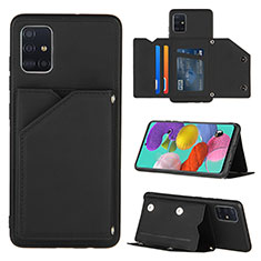 Custodia Lusso Pelle Cover Y04B per Samsung Galaxy M40S Nero