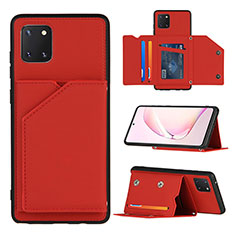 Custodia Lusso Pelle Cover Y04B per Samsung Galaxy Note 10 Lite Rosso