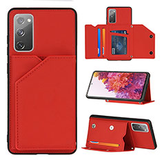 Custodia Lusso Pelle Cover Y04B per Samsung Galaxy S20 FE 4G Rosso