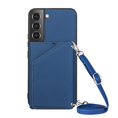 Custodia Lusso Pelle Cover Y04B per Samsung Galaxy S21 Plus 5G Blu