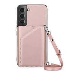 Custodia Lusso Pelle Cover Y04B per Samsung Galaxy S24 5G Oro Rosa