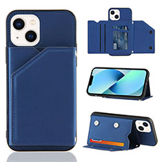 Custodia Lusso Pelle Cover Y05B per Apple iPhone 15 Plus Blu