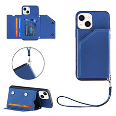 Custodia Lusso Pelle Cover Y06B per Apple iPhone 13 Blu