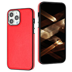 Custodia Lusso Pelle Cover Y07B per Apple iPhone 15 Pro Rosso